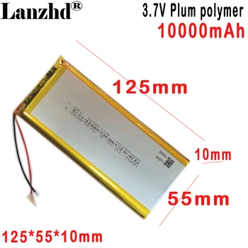 1-12pcs 3.7 V bateria de Li bateria de lítio do polímero 10000mAh Para carregar o banco de alimentação de equipamentos médicos 1055125