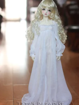 1/4 MSD BJD Boneca Camisola Para 1/3 De Chiffon Branco Vestido de Pijama Boneca Acessórios de Vestir Boneca de Presente de Diy Roupas (Excluindo bonecas)