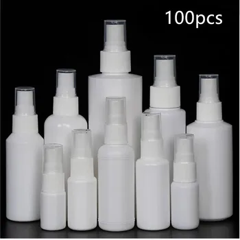 100pcs 100ml de Plástico Branco Garrafas Reutilizáveis Fina Névoa de Perfume Vaporizador Mini Vazio Frasco de Spray, Álcool Garrafa 10/20/30/50/60ml