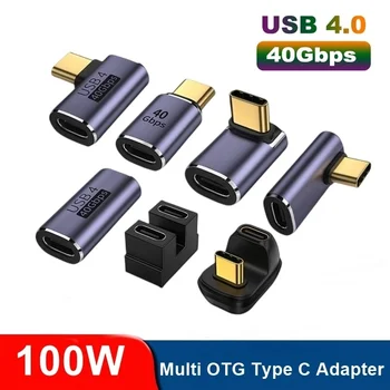 100W USB do Metal 4.0 Tipo C Adaptador OTG 40 gbps de Transferência Rápida de Dados Tablet USB-C Carregamento do Conversor para o Telefone Macbook Air Pro Laptop