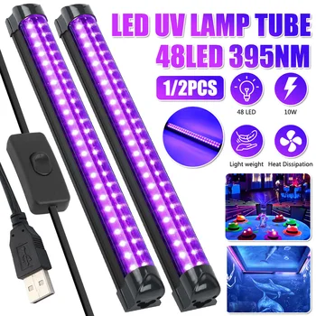 10W 48 LED UV Luz Negra Tubo Porta USB Luz Púrpura de KTV, Bar Dj Pintura Corporal A Cartaz Brilho Escuro Fase do Partido Blacklight