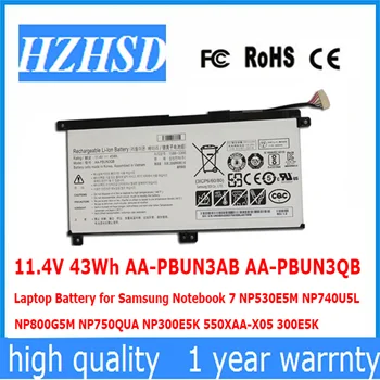 11.4 V 43Wh AA-PBUN3AB AA-PBUN3QB Laptop Bateria para Samsung Notebook 7 NP530E5M NP740U5L NP800G5M NP750QUA NP300E5K 550XAA-X05