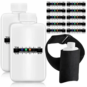 14Pcs Teste de Urina Kit Completo 2 Portable Garrafas Vazias,De 10 de Adesivo Sensível à Temperatura E fitas de Teste de Isolamento Saco