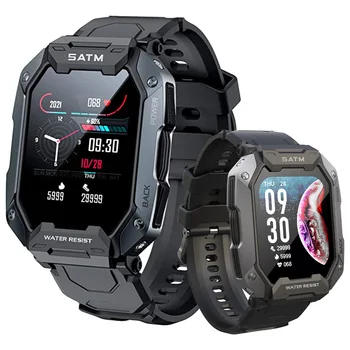 2023 1.71 polegadas IP68 5 ATM impermeável de monitoramento de saúde, esportes ao ar livre fitness tracker Bluetooth smart watch para Android ios