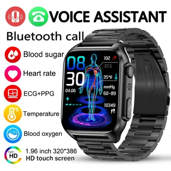 2023 Açúcar no Sangue ECG+PPG Smart Watch Homens de Chamada Bluetooth Automático de Infravermelho de Oxigênio Arterial frequência Cardíaca Pressão Arterial de Saúde Relógios