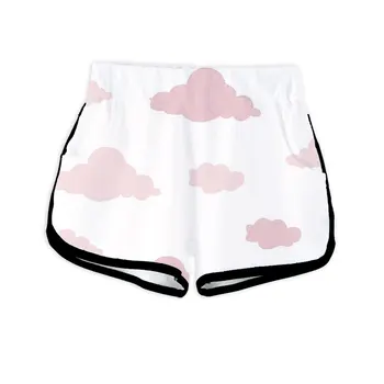 2023 Novo Estilo as Mulheres de Shorts com Nuvens e Paisagens Naturais Imprime Olhar Muito Elegante e Confortável De usar