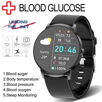 2023 Novo NFC Smart Watch Glicose no Sangue frequência Cardíaca pressão Arterial de Oxigênio no Sangue de Monitoramento de Saúde Impermeável Smartwatch para Homens