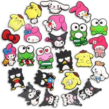 2023 Novo Sanrio Personagem de PVC, Sapato de Fivela Hello Kitty Melodia Kuromi Atacado Disponível a Venda Caricaturas Decorações Presentes Crianças