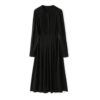 2023 Roupas femininas moda Vintage plissado vestido 0812