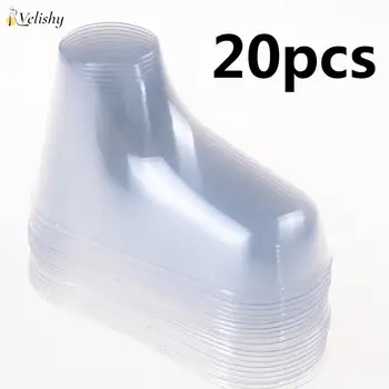 20Pcs Clear Bebê de Plástico Pés Exibir Botinhas para Bebê Sapatos Meias Vitrine de Sapatos Meias de Plástico transparente de PVC Sobre 9cm