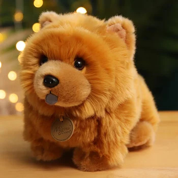 30Cm de Simulação de Chow Chow Boneca de Pelúcia Animal Bonito Cachorro de Pelúcia Brinquedo Bonito Simulação Cão macio Macio Bonecas de Aniversário, Presente de Natal