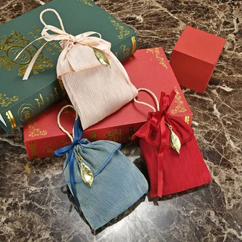 30PCS Criativo Candy Bag duplo Caixa de Presente para a Festa de Casamento De 2023 Chocolate de Embalagem de Presente Caixa de Favores do Casamento para Convidados