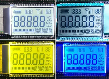 32PIN HTN Positivo De 5 Dígitos Segmento de LCD de Soldagem Painel Branco/Amarelo / Verde/luz de fundo Azul, 3V