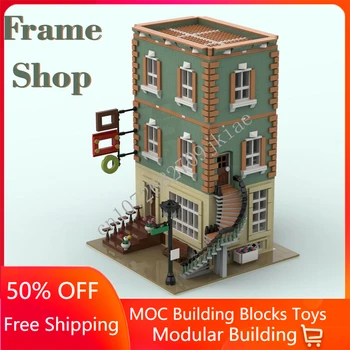 3636PCS Personalizado MOC Quadro Modular de Loja de rua vista de Modelo de Construção de Blocos de Tijolos Crianças de aniversário, brinquedos presentes de Natal