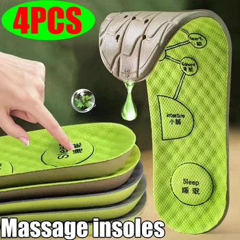 4Pcs=2Pairs Acupoint Massagem Palmilha Macia Palmilhas de Absorção de Esportes Insere Desodorante Choque Ortopédicas do Pé Calçados Almofadas do Coxim