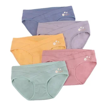 5-Pack Cintura Baixa de Maternidade Calcinha Roupas para Mulheres Grávidas Calcinha Gravidez roupa interior Roupa Cuecas Íntimos Cuecas