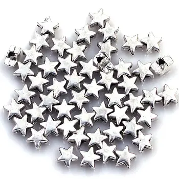 5000Pcs Tom de Prata Pequena Estrela Bonito Espaçador de Metal Esferas de Fazer a Jóia de Descobertas Componente Encantos 6x6mm