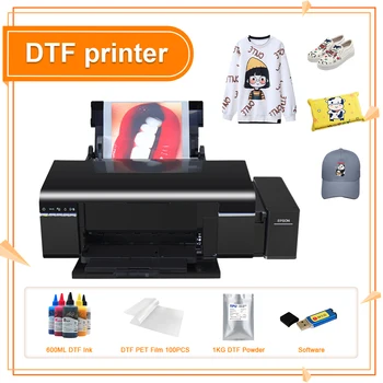 A4 DTF Impressora T-Shirt Máquina de Impressão EPSON L805 A4 DTF Impressora de Transferência para T-shirts Chapéu de Brim de Hoodies DTF T-shirt Impressora A4