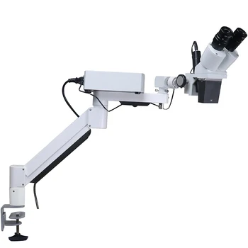 Ajustável LED Dental Binocular Microscópio 360° Rotativo 10X Braço Curto Microscópio Dentes Cirurgia Dentistas do Equipamento Dental