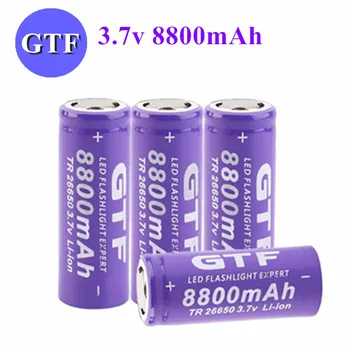 Alta qualidade GTF 26650 Batterie 8800mAh 3.7 V bateria de Li-Ion Akku Für LED Taschenlampe Li-Ion Batterie Akkumulator Cilíndrica Batterie