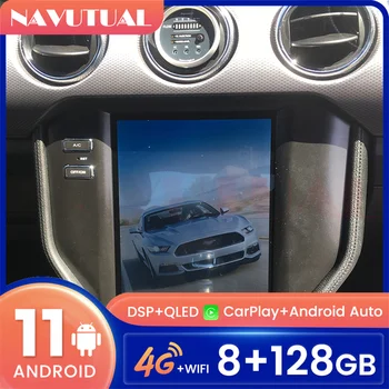 Android 11 do Carro DVD Player de Rádio de Navegação GPS Para o Ford Mustang 2013-2019 Tesla Multimídia AutoRadio de som do Carro TPMS USB WiFi 4G