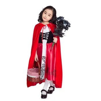 As meninas do Conto de Fadas chapeuzinho Vermelho, em Traje de Halloween, as Crianças Cosplay de Festa Vestido Com o Manto M-XL