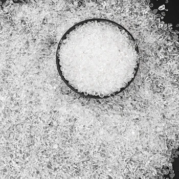 Atacado 1KG Natural de Cascalho Branco Quartzs Cristais, Pedra de Cura Mineral fragmentos de Rocha Para o Tanque de Peixes de Aquário de Decoração de Casa de DIY 3-5mm