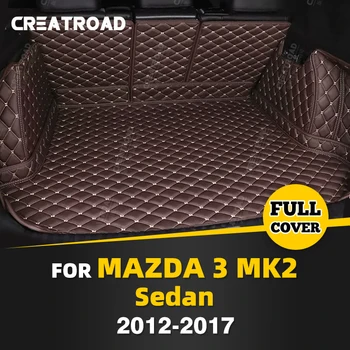 Auto de Cobertura Total Tapete Tronco Para Mazda 3 MK3 Limousine 2012-2017 16 15 14 13 mala do Carro Cobertura de Almofada Interior Protetor de Acessórios
