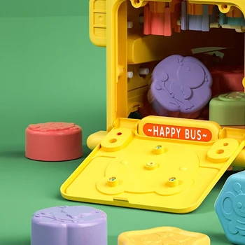 Bebê Montessori Brinquedo Cartoon Ônibus Escolar Puzzle Caixa de Brinquedo de Forma Cor Cognitiva de Aprendizagem de Brinquedos de motricidade Habilidade de Brinquedo para Crianças
