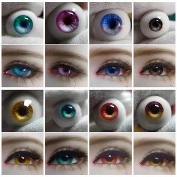 Boneca de Olhos de Cor Vermelha globo Ocular em Resina 10/12/14/16mm DIY feito a mão da Boneca Acessórios Para 1/4 1/6 1/8 1/3 Tio Boneca OB11 Gesso Olhos