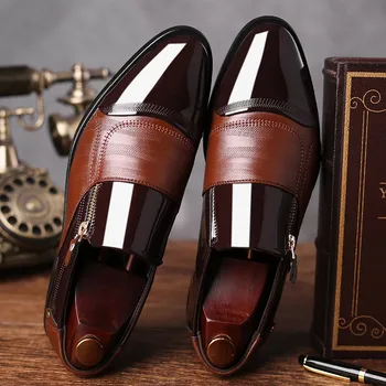 Clássicos Homens de Negócios Sapatos da Moda Elegante Formal de Casamento Sapatos de Homens Escorregar no Office Sapatos Oxford para os Homens de Preto