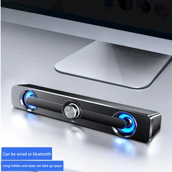 Computador de alto-Falante Bluetooth Caixa de alto-Falante alto-Falantes do Computador para o ambiente de Trabalho de 3,5 mm e Fio de USB Preto Branco Cor