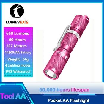 Cor-de-rosa tiki Torch Auto-Defesa AA Lanternas Edc DIODO emissor de Luz da Tocha Keychain Com Difusor Cauda Ímã Cauda Mudar