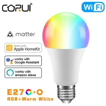 CORUI wi-Fi E27 Lâmpada Questão Directa de Conexão RGB Lâmpada HomeKit o Suporte do Aplicativo Siri Inicial do Google Alexa Assistente de Voz Controle