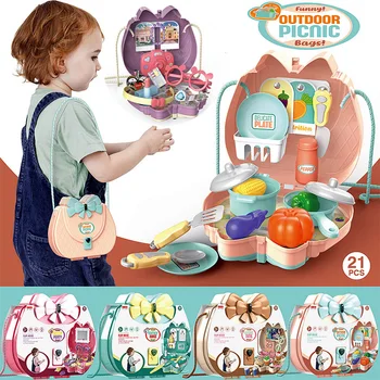 Crianças de Simulação do Saco Crossbody Jogar Casa de Brinquedos de Utensílios de Cozinha Cosméticos sorvete Médico Doméstico, Bolsa de Ombro