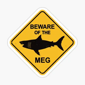 Cuidado com O Megalodon Meg Aviso de Si 5PCS Carro Adesivos de Arte, Sala de estar Adesivos de pára-choque de Carro Engraçado Garoto da Motocicleta Janela