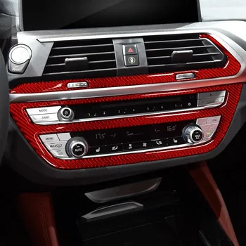 De Fibra de carbono, Console Central de Ar condicionado CD Decoração Quadro de Adesivos de Guarnição Para a BMW G01 G02 G30 G38 X3 X4 5 Série 2018-2020