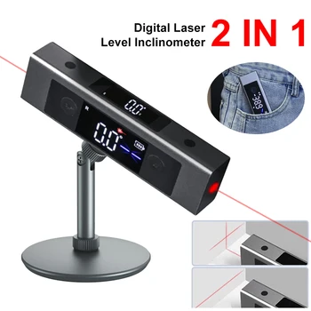 Digital A Laser Nível De Inclinômetro Laser Régua Transferidor De Ângulo De Tela Dupla Do Tipo-C Recarregável Construção De Ferramenta De Medição