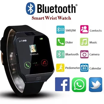 DZ09 Smart Watch Sim 2G TF Cartão Bluetooth Conectado Relógio Ajuste de Esportes Pedômetro Mulheres Relógio Smartwatch Impermeável Whatsapp