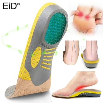 EiD PVC Gel de silicone sapatos ortopédicos único Palmilhas planas pés órteses palmilhas de apoio do arco insere a fascite Plantar,de cuidados com os pés