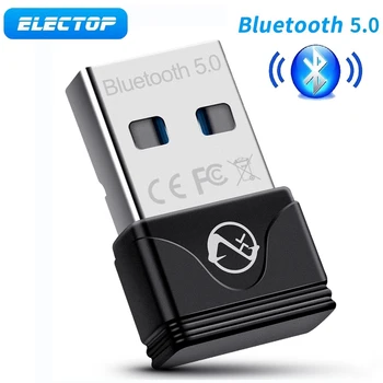 ELECTOP Bluetooth Adaptador USB Bluetooth 5.0 Transmissor Bluetooth alto-Falante sem Fio Mouse, Teclado, Fones de ouvido Windows 11/10/8