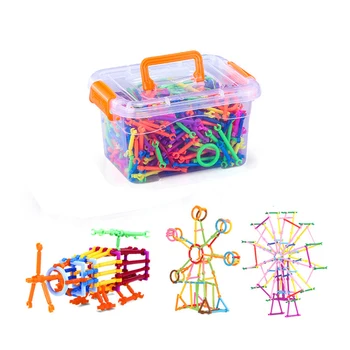 Engraçado Parentalidade Varinhas Mágicas Conjunto de Construção Colorido 4D Interligando Blocos de Desenvolvimento Educacional DIY de Brinquedos para as Crianças Presentes