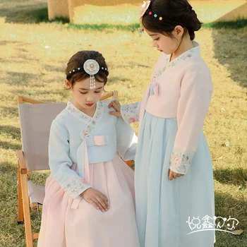 Estilo chinês Hanfu menina princesa nacionais estilo coreano roupas 2023 roupa primavera ocidentalizada cinema para crianças de desempenho