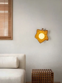 Estilo Zen maple leaf lâmpada de parede simples Nórdicos personalidade B&B quarto corredor de fundo de parede de luz