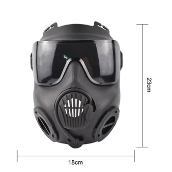 Exterior tático máscara Máscara Protetora Para Airsoft Tiro de Caça a Cavalo CS Cosplay máscara de Gás Com Ventilador de Exaustão, Filtros de