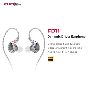 FiiO FD11 de Alto desempenho Fones de ouvido Profunda Dinâmica Baixa o Driver de sistema de gestão ambiental integrada Fones de ouvido com 0.78 mm Cabo Destacável