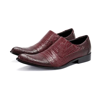 Formal de Calçados masculinos de Alta Superior a Vestir Sapatos de Couro Genuíno de Negócios Sapatos Oxfords Tamanho 36-47