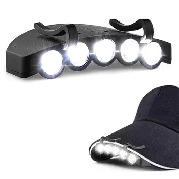 Grampo de chapéu de Luz 5 LED Clip Faróis Cap Luzes Clipe No Chapéu LED Ultra Brilhante de Mãos-livres Lanterna para Camping, Pesca, Caminhadas