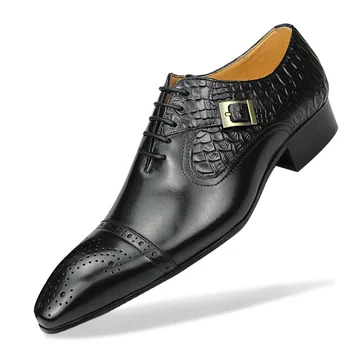 Homens bons de Couro Preto Oxford, Sapatos de Vestido de Festa de Casamento Elegante Casual de Couro Formal Bussiness zapatos hombre lujo alta calidad