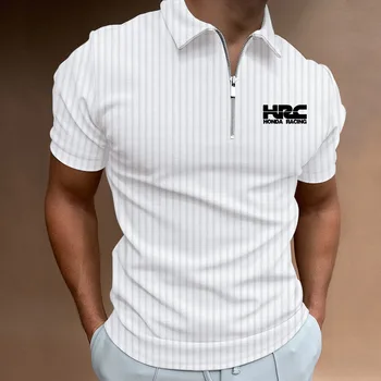 Homens de negócios da T-Shirt HRC logotipo do carro de impressão de Verão de alta qualidade de gelo de seda, de algodão, de grandes dimensões camiseta Confortável nova T-shirt